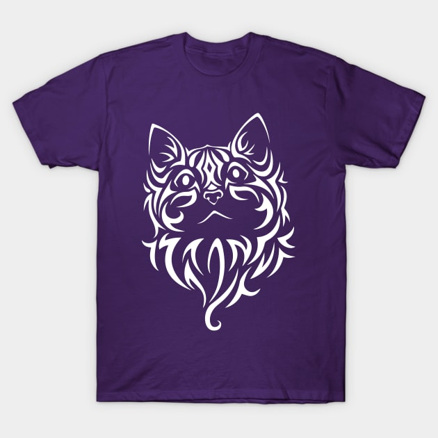 Tribal Cat Design T-Shirt by kaliyuga